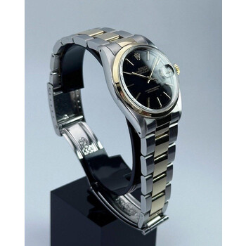 (SOLD!!) 36mm • 1978 Rolex DateJust 16003 Black Dial Yellow Gold Bezel